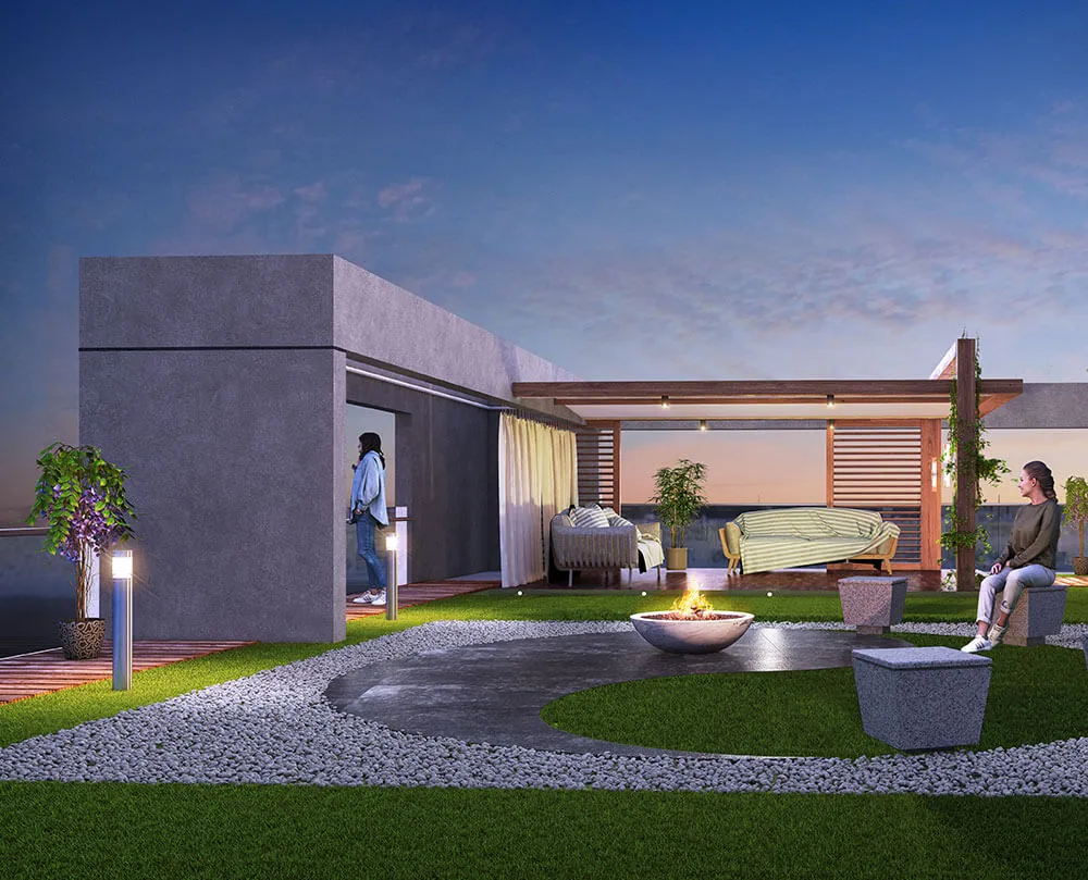 Rooftop Terrace with City Views from Edara Infra